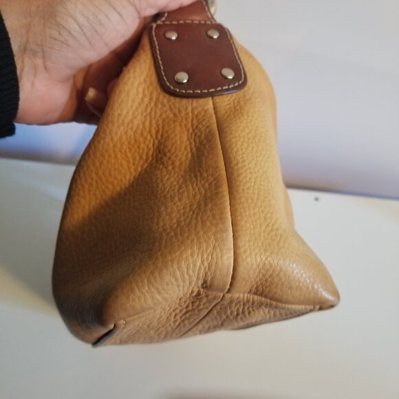 Fossil Women's Carmel Pebble Leather Boho Y2K Western Tan Purse - Picture 5 of 13